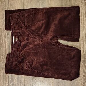 LOFT Women's High Rise Jeans in Burgundy